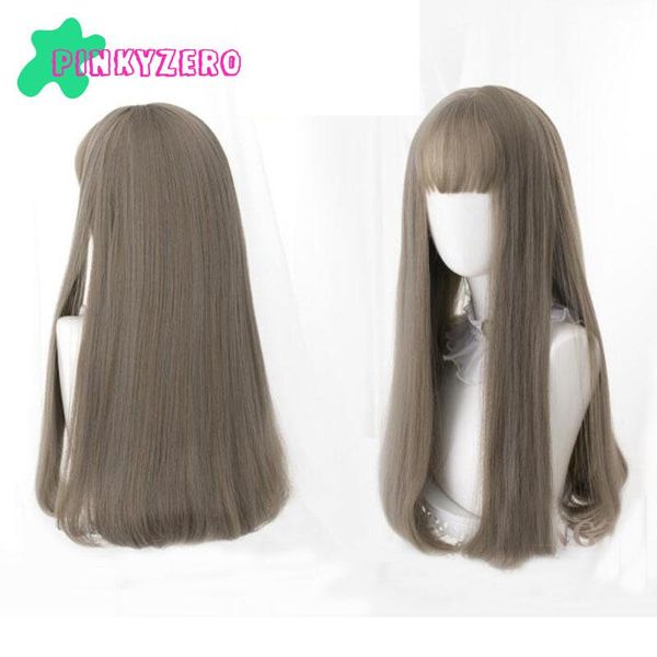 

other event & party supplies sweet lolita straight wig harajuku fringe bangs synthetic kawaii hair halloween women girl chocolate gray daily