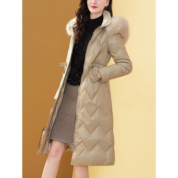 

women's down & parkas 2021 autumn spring women cotton padded jackets female hooded long casual coats ladies fur oversize basic clothes, Black