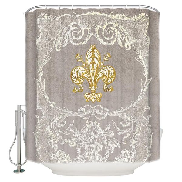 

shower curtains fleur de lis extra long fabric bath bathroom decor sets with hooks