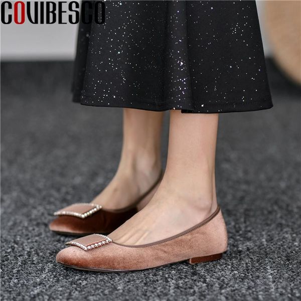 

covibesco comfortable casual low heels women pumps square toe rhinestone basic shallow shoes woman spring summer concise newest, Black