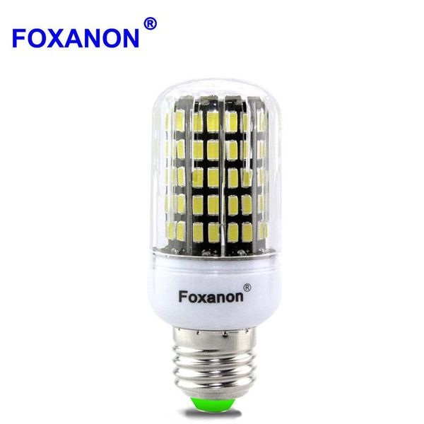 

bulbs foxanon e27 e14 led lamp 220v 230v corn light lampada 5733 chip 30 - 136leds bulb aluminum pcb brighter than 5730 4014 smd