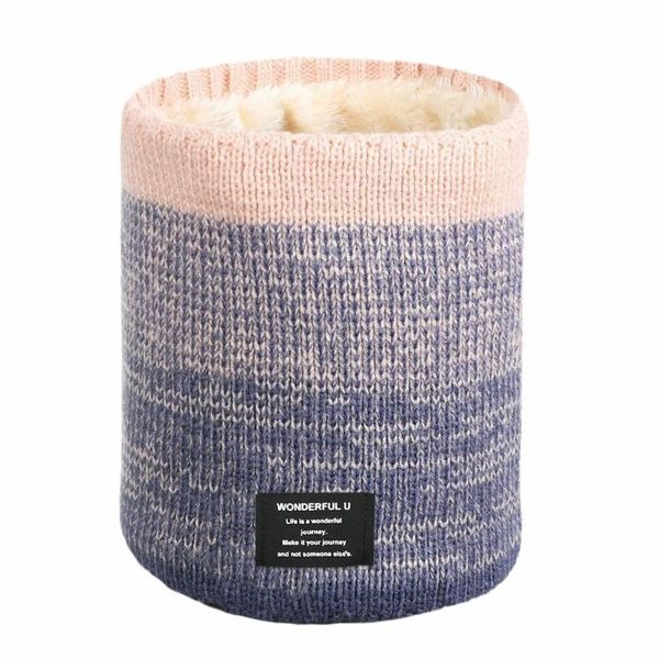 

scarves winter scarf women warm knitted ring thick cashmere neck for ladies fashion neckerchief plus velvet, Blue;gray