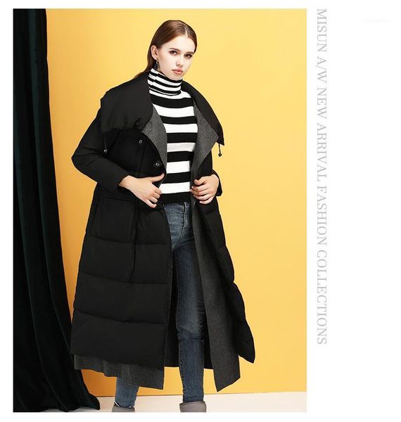 

women's down & parkas misun 2021 arrival women coat jackets winter fashion x-long thick1, Black