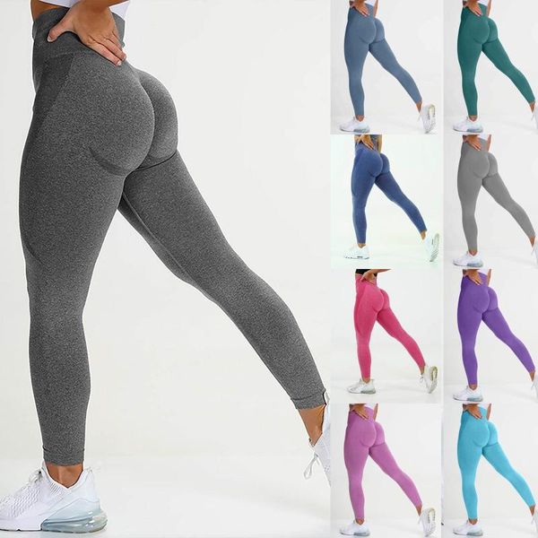 

women's leggings high waist pants workout sport women fitness seamless bulifting for yoga, Black