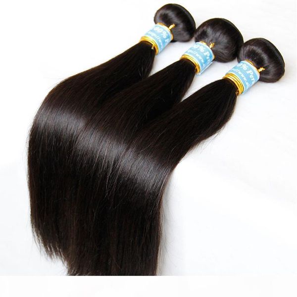 

brazilian straight human hair 3pcs lot virgin remy unprocessed hair extensions bundles natural black color dyeable hair weave