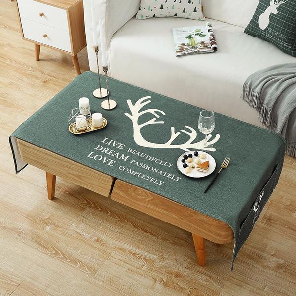 

table cloth minimalist cotton and linen coffee cover waterproof oil-proof -proof tablecloth tv cabinet