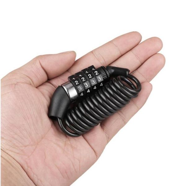 

bike locks bicycle helmet lock portable password safety rope 4 digit combination code wire outdoor riding equipment accessories