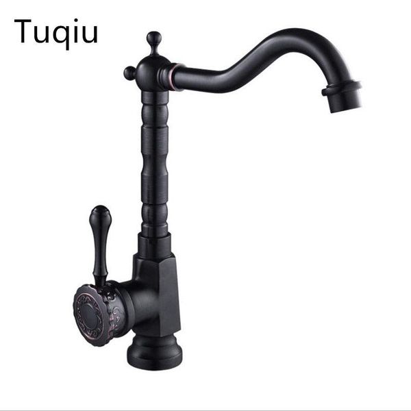 

bathroom sink faucets luxury black oil brushed copper carving basin faucet deck mounted kitchen mixer tap