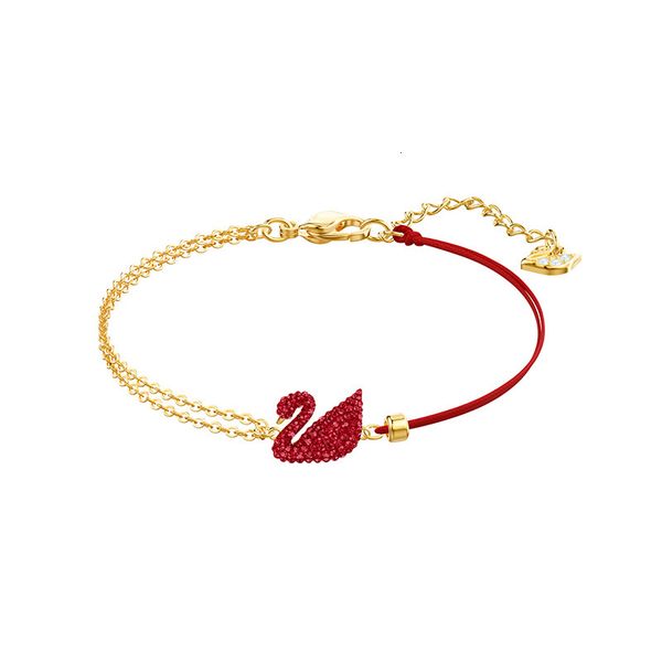 

bracelet shijia romantic red swan benmingnian element crystal woven rope, Golden;silver