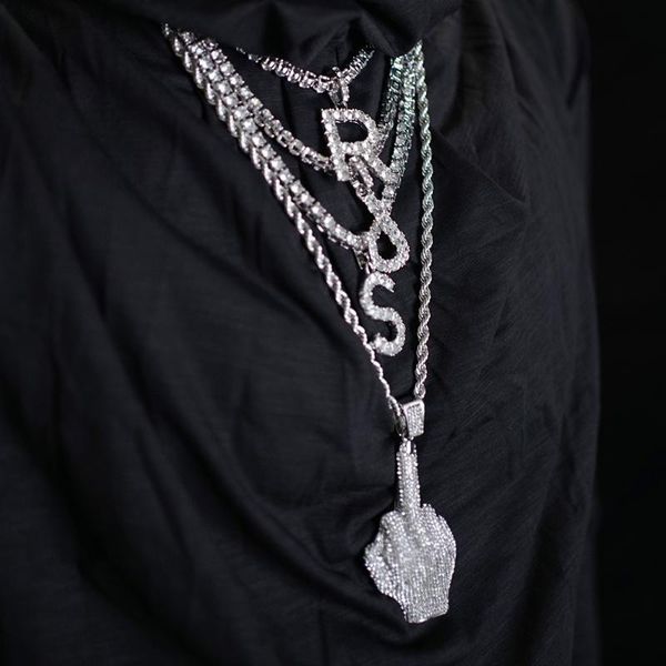 

pendant necklaces punk letter necklace for men male boy gift vintage jewelry with stainless steel chain 20 inch, Silver