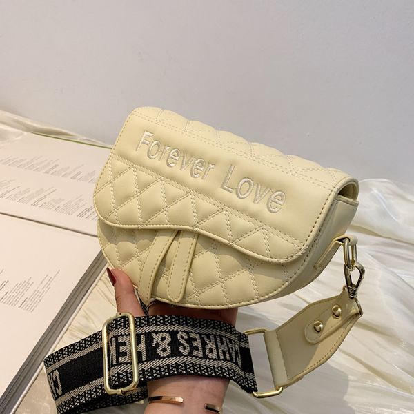 

design bags minority foreign style versatile saddle bag women's small fragrance embroidered wide belt single shoulder new trendy net