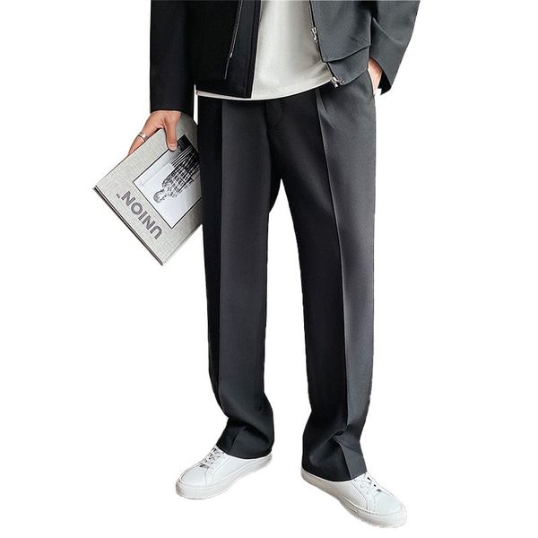 

men's pants male long trousers streetwear fashion casual men korean harajuku chic style straight loose gray black blazer pant