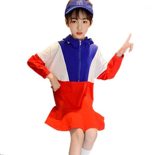 

hoodies & sweatshirts 2021 autumn teen girls clothes children zipper dress patchwork kids dresses for costume 10 12 13years1, Black