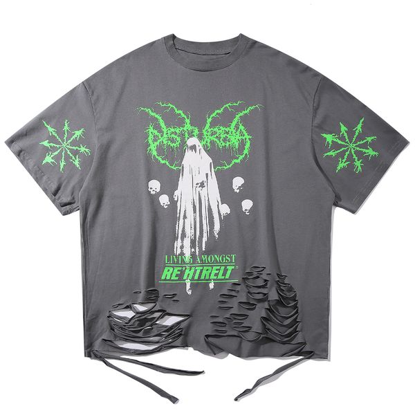 

men's 2021 new hip-hop africa eden print shirt haraguko famous street clothing just skeleton fashion t-shirt cotton short sleeve ueud, White;black