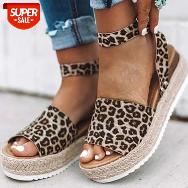 

women summer sandals ladies pu wedge shoes women leopard print woman mid heels peep toe sandals zapatos de mujer #256p, Black