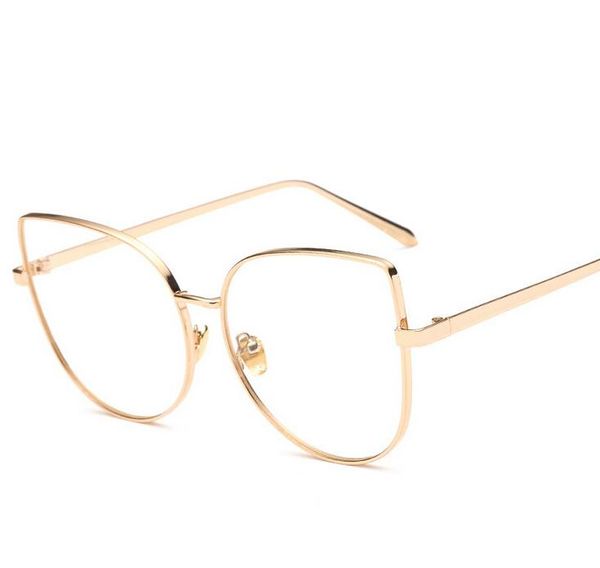 

sunglasses imakefashion cat eye flat lens glasses frame overized fashion eyeglasses clear metal jww161, White;black