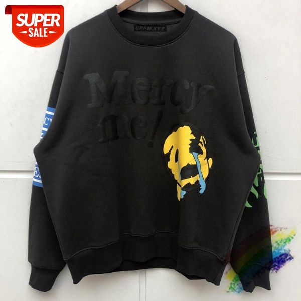 

2020fw heavy fabric kanye west crewneck sweatshirts men women oversize 3d foam mercy me hoodie kanye cpfm.xyz pullovers #sn79, Black