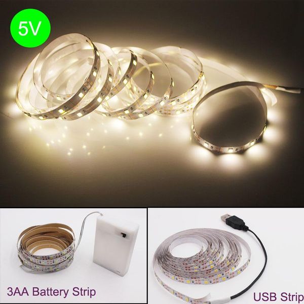 

1-5m dc 5v usb/3 led light strip + ir remote control smd 2835 dressing table lamp ip20 non-waterproof led flexible light strip