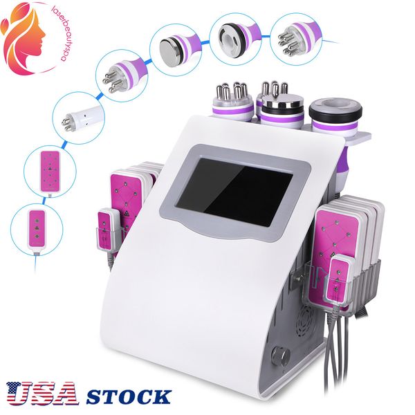 

6 in 1 cavitation body shaping machine ultrasonic rf skin lifting vacuum slimming fat loss contour device in usa stock