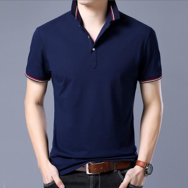 

2021 new summer short sleeve polo shirt men stand collar male solid fitness sportswear men breathable polo u9cv, White;black