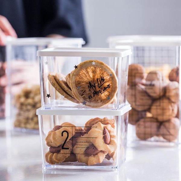 

storage bottles & jars 350/800mlpp covered sealed fashion grain jar kitchen box nut tea coffee beans food organizer