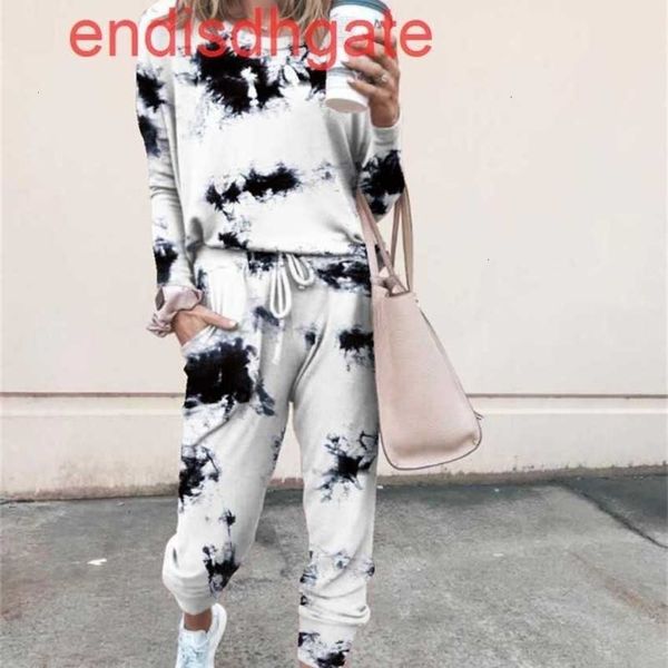 

factory6mzxleisure 9623#2020 autumn home and winter printed wear long sleeve women's suit, Black;white