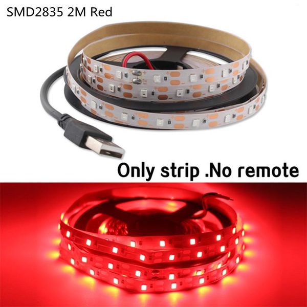 

led strip lights, tv back lights with usb 5v 2835 not waterproof led strip lights for bedroom (color : 5v usb red, size : 2m)