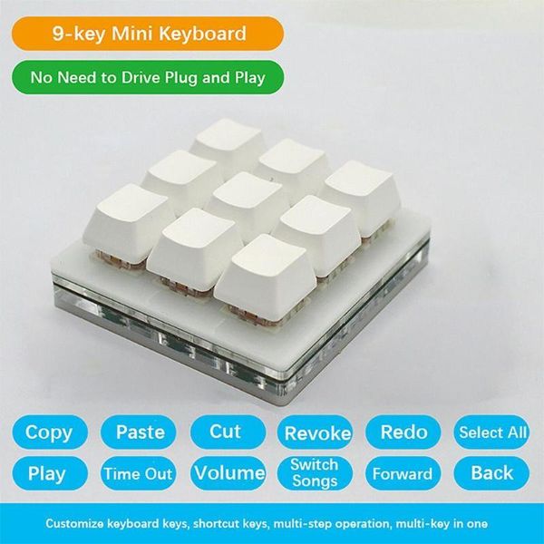 

keyboards 9-key mechanical keyboard number keys custom shortcut