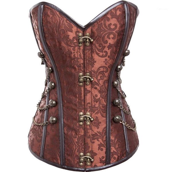 

bustiers & corsets gothic dark corset brown retro steel ribs european and american court xl tailored waist, Black;white