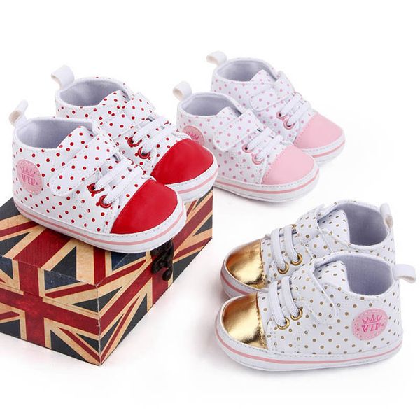 

baby first walkers infant shoes toddler girls newborn footwear spring autumn casual dots moccasins soft 0-12 months b8288