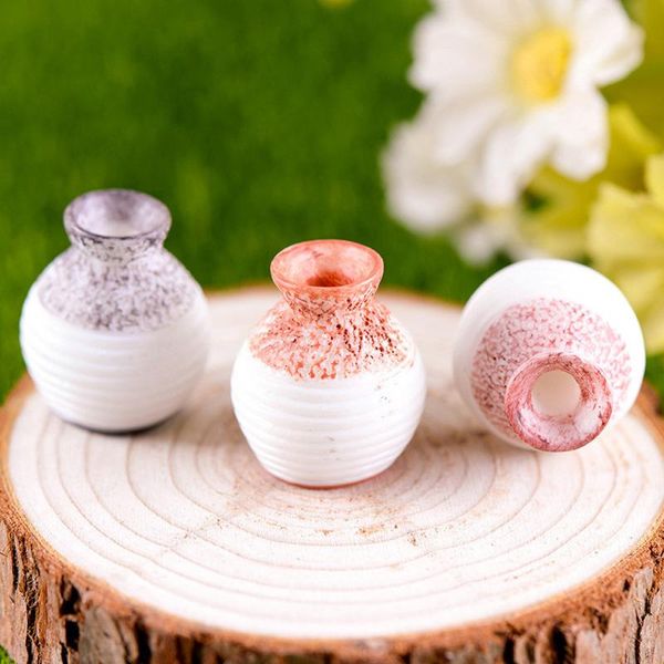 

vases 1pc resin vase miniature flowerpot small mouth ornament micro landscape fairy garden decoration diy plant accessories