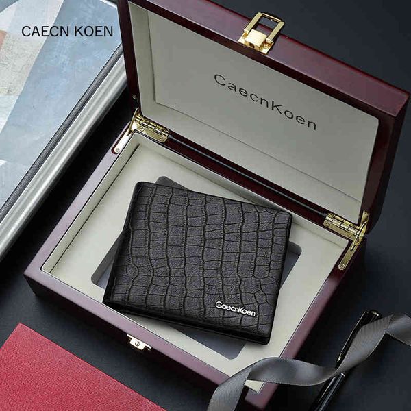 

wallet men's short leather 2021 fashion, Red;black