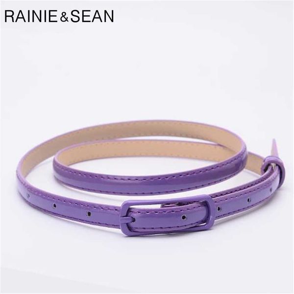 

rainie sean thin leather women belt pin buckle belt for dresses ladies purple ladies fashion belt female strap p0817, Black;brown
