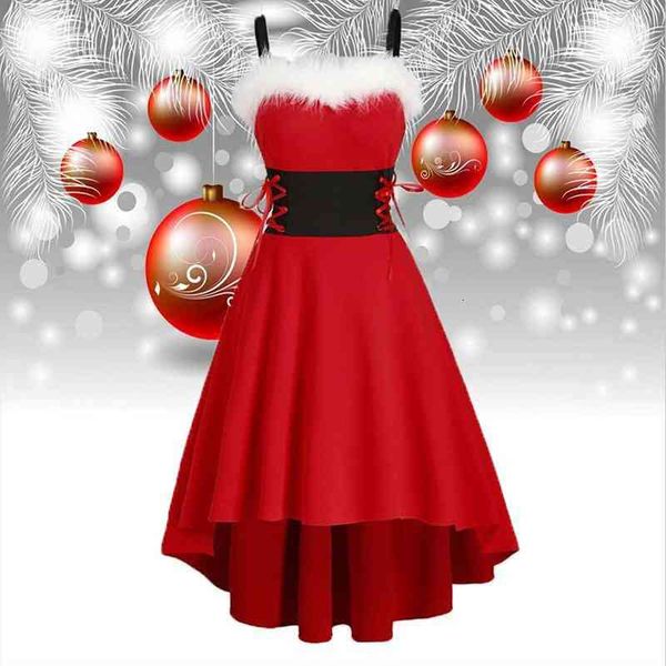 

christmas faux fur lace women dress up solid asymmetrical high low midi off shoulders styles fashion, Black;gray