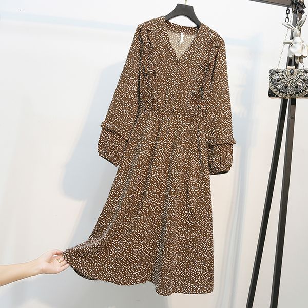 

Vintage Female Floral Ruff Impression Boho Dressed Lantern Sweet Dress Party 2021 Spring Plus Size -5xl Korea Ydo1, Black;gray