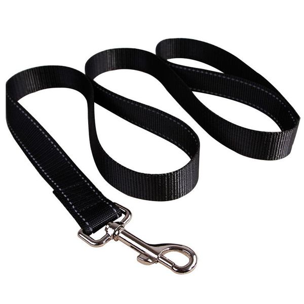 

dog collars & leashes nylon double reflective leash for pets lead strong durable traditional style with easy to use bolt snap