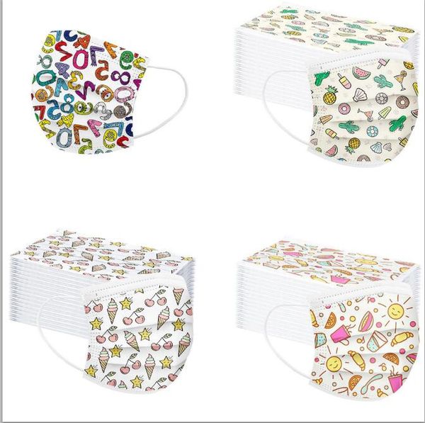 

fashion disposable mask fashipn cartoon mask elastic ear loop 3 ply breathable for dust air anti-pollution prevention of influenza masks