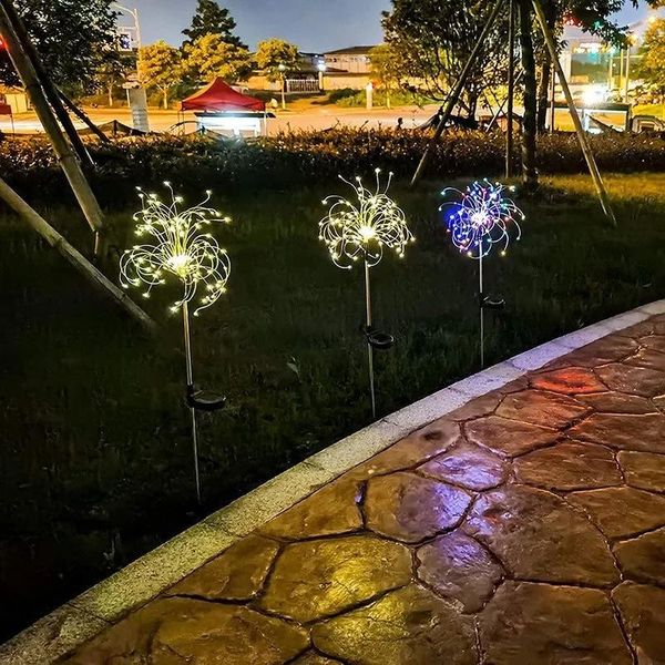 

solar lamps led firework lights outdoor waterproof fairy garland 150 light christmas