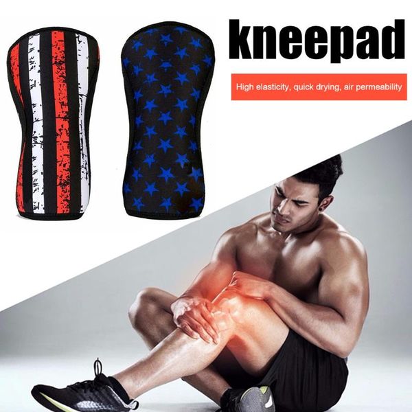 

elbow & knee pads professional 7mm neoprene sports kneepads elastic weightlifting training supports protective gear, Black;gray