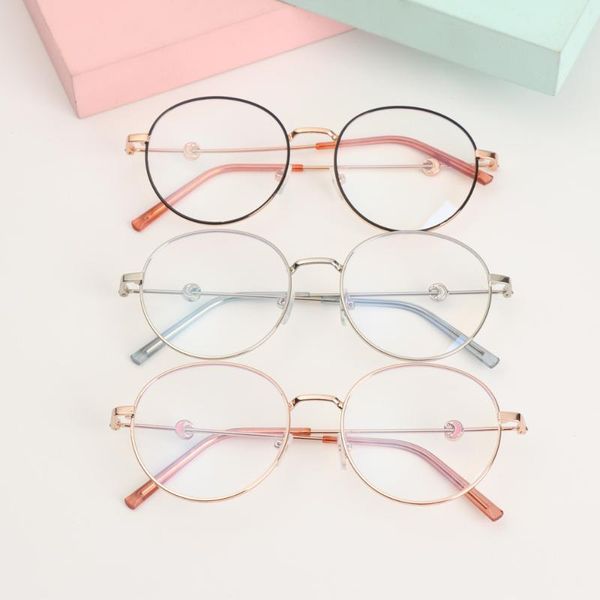 

sunglasses myopia glasses classic metal round frame anti-uv blue rays radiation eyeglasses flat mirror eyewear -1.0~-4.0, White;black
