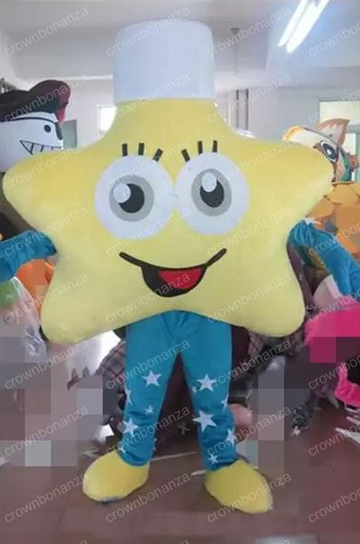 Хэллоуин желтый звездный костюм талисмана высочайшего качества мультипликационный персонаж наряды взрослых размер рождественские карнавал день рождения вечеринка на открытом воздухе