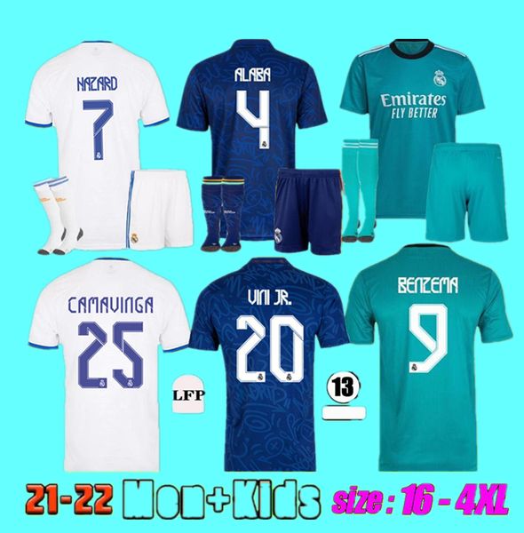 

s-4xl real madrid mbappe soccer jerseys 2021 -2022 hazard alaba football shirts benzema asensio modric marcelo camiseta fans player version, Black;yellow
