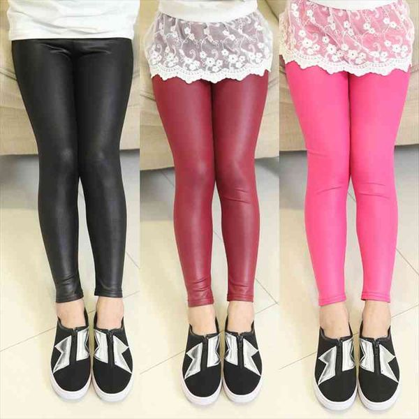 

kids fashion childrens pants girl leggings 4 12 year thin leather trousers baby teenage pant child legging, Blue