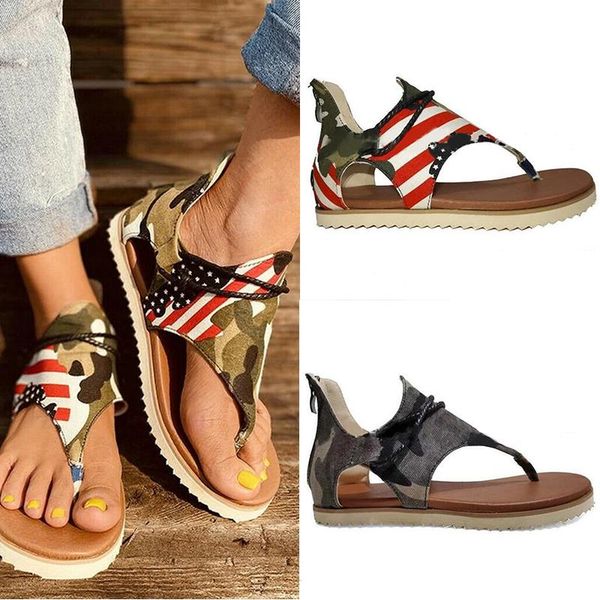 

women comfy sandal cutout thong sandals vintage casual back zips flat heel clip-toe shoes d88, Black