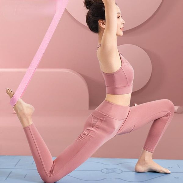

resistance bands 183cm long and 3.8cm wide yoga belt stretch polyester cotton lacing rope open shoulders expand back