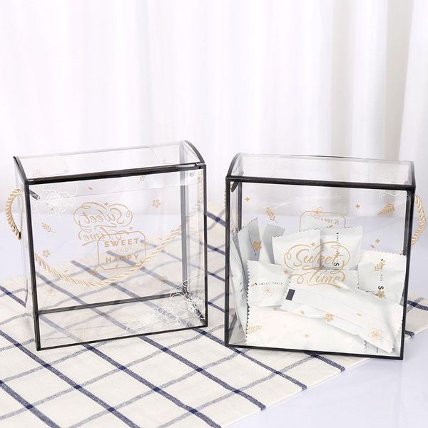 

gift wrap 2pc year 2021 decor nougat box portable packaging transparent snowflake crisp candy christmas decoration gift.8
