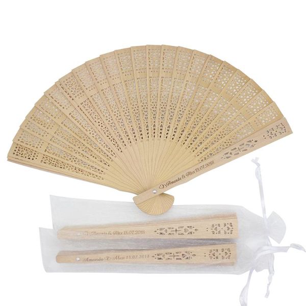 

party favor 50pcs personalized engraved wood folding hand fan wooden fold fans baby shower gift wedding decor favors