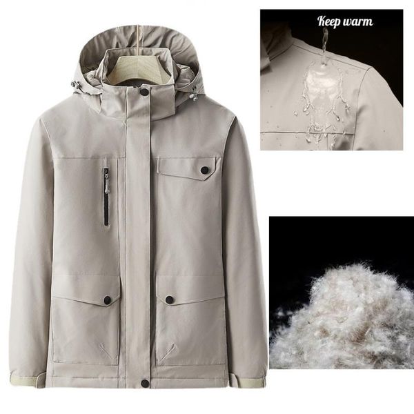 

men's jackets military men jacket lightweight waterproof breathable windbreaker removable hooded outdoor ski suit women pocket coat-40, Black;brown