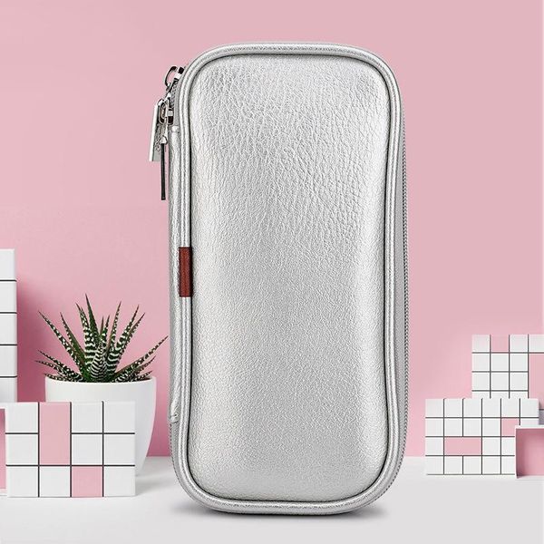 

storage bags makeup bag charm silver empty cosmetics brush carrying case