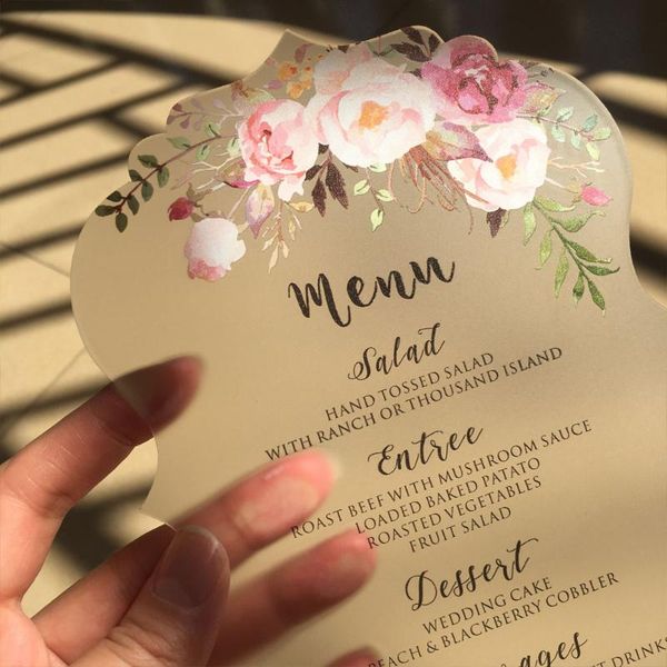 

greeting cards 70pieces per lot rustic water color style 5x7inch frosted acrylic wedding invitation ship to usa only
